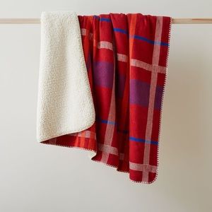NWT West Elm Modern Stripe Plaid Throw